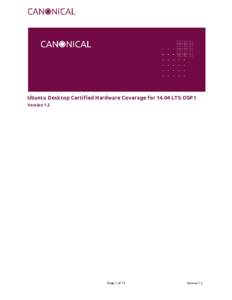    Ubuntu Desktop Certified Hardware Coverage forLTS OSP1 Version 1.2  Page 1 of 13