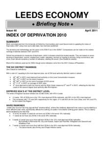 LEEDS ECONOMY ● Briefing Note ● Issue 46 April 2011
