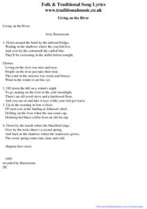 Folk & Traditional Song Lyrics - Living on the River