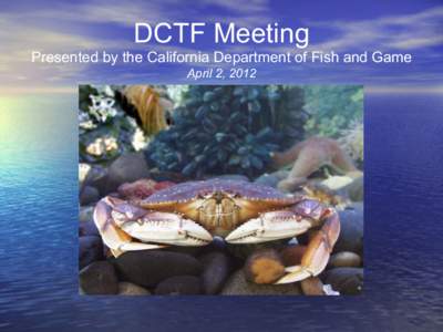 DCTF Meeting Presented by the California Department of Fish and Game April 2, 2012 DFG Trap Limit Program Draft Regulations – Meeting #2