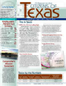 A Report to the Citizens of Texas Fiscal 2012