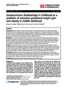 Socioeconomic disadvantage in childhood as a predictor of excessive gestational weight gain and obesity in midlife adulthood