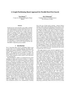 A Graph-Partitioning Based Approach for Parallel Best-First Search 1 Yuu Jinnai 1,2  Center for Advanced Intelligence Project