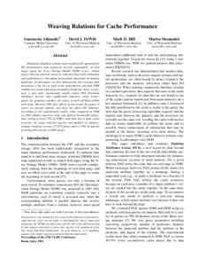 Data / Database management systems / Cache / CPU cache / Central processing unit / Computer memory / Relational database / PaX / Tar / Data management / Computing / Database theory