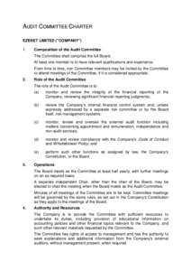 AUDIT COMMITTEE CHARTER EZENET LIMITED (