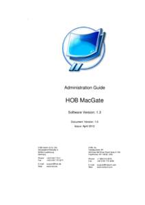 .  Administration Guide HOB MacGate Software Version: 1.3