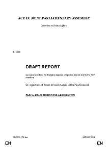 ACP-EU JOINT PARLIAMENTARY ASSEMBLY Committee on Political Affairs[removed]DRAFT REPORT