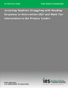 Response to intervention / Learning disability / Randomized controlled trial / Evidence-based medicine / Institute of Education Sciences / Education / Educational psychology / Special education