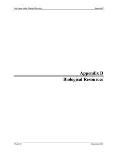 Las Vegas Valley Disposal Boundary  Appendix B Appendix B Biological Resources