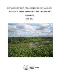 Development Plan for a Statewide Wetland and Riparian Mapping, Assessment, and Monitoring[removed]