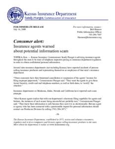 Microsoft Word - agent scam consumer alert.doc