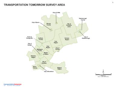 5  Transportation Tomorrow Survey Area City of Orillia  Peterborough