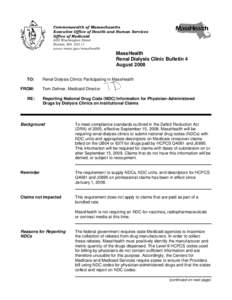 National Drug Code / Healthcare Common Procedure Coding System / Massachusetts health care reform / Medicaid / National Uniform Billing Committee / Medicine / United States / Health / Food and Drug Administration / Identifiers