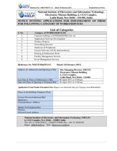 Reference No.: NIELIT/HQ/IT[removed]Dated: 24-February-2013 Empanelment of Firms
