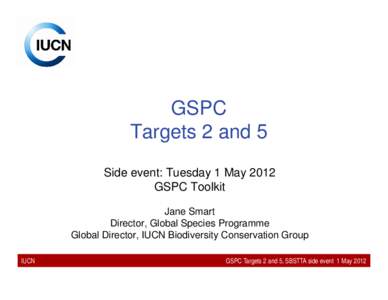 Microsoft PowerPoint - Jane Smart GSPC side event 1 May[removed]Compatibility Mode]