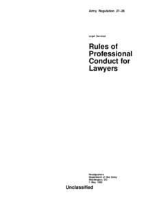 Army Regulation 27–26  Legal Services Rules of Professional