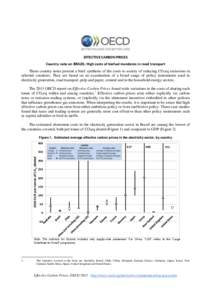 EFFECTIVE CARBON PRICES Country note on BRAZIL: High costs of biofuel mandates in road transport These country notes present a brief synthesis of the costs to society of reducing CO 2eq emissions in selected countries. T