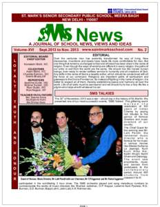 ST. MARK’S SENIOR SECONDARY PUBLIC SCHOOL, MEERA BAGH NEW DELHI[removed]News  A JOURNAL OF SCHOOL NEWS, VIEWS AND IDEAS