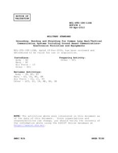 MIL-STD-188-124B Grounding, Bonding and Shielding for Common Long Haul/Tactical Communications Systems, Including Ground Based Communications -- Electronics Facilities and Equipments, with Notices 1-4