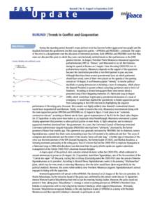 Burundi | No 4 | August to September[removed]BURUNDI | Trends in Conflict and Cooperation During the reporting period, Burundi’s major political crisis has become further aggravated (see graph) and the deadlock between t