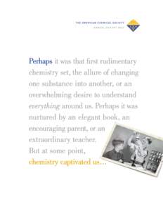 ...and never let go. The thrill still stirs us. You can hear it in the voice of the industrial chemist who marvels that without chemistry there would be no iPhones, computers or life-saving drugs. It’s evident in the 