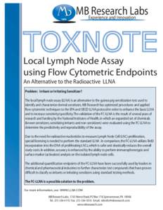 MBExperience Research Labs and Innovation  Local Lymph Node Assay