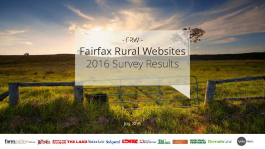 - FRW -  Fairfax Rural Websites 2016 Survey Results  July 2016