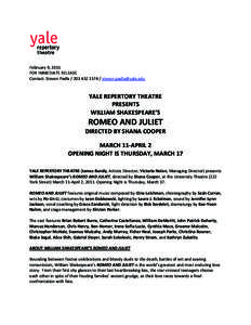 Performing arts / Daniel Fish / Yale Repertory Theatre / Ellen McLaughlin / Les Waters / Suzanne Graff / Theatre / Year of birth missing / Connecticut