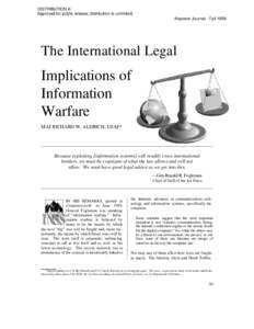 The International Legal Implications of Information Warfare