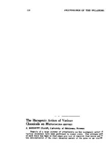 The Mutagenic Action of Various Chemicals on Micrococcus aureus