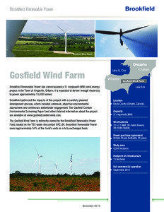 Brookfield Renewable Power  Gosfield Wind Farm