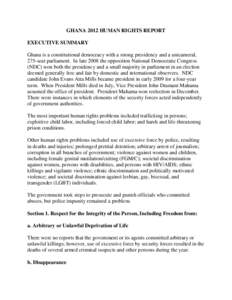 GHANA 2012 Human Rights Report