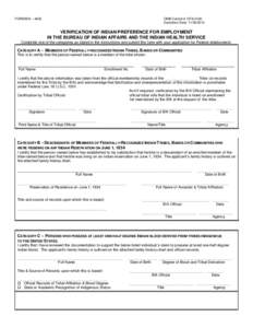 VERIFICATION OF INDIAN PREFERENCE FOR EMPLOYMENT