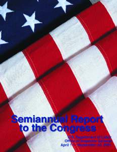 Semiannual Report to Congress April 1 - September 30, 2001