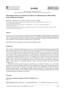 Descriptions of two new species of Gonatocerus (Hymenoptera: Mymaridae) from southeastern Europe