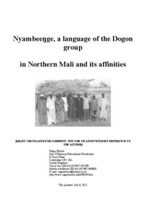 Ampari Dogon / Kay Williamson / Culture / Language / Dogon languages / Languages of Mali / Mombo Dogon