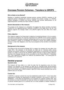 Financial economics / United Kingdom / Qualifying registered overseas pension schemes / Economics / Pension / Section 50C of the Isle of Man Income Tax Act / Pensions in the United Kingdom / Financial services / Investment