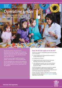 Education and Care Services Act 2013 – Operating under the ECS Act - fact sheet