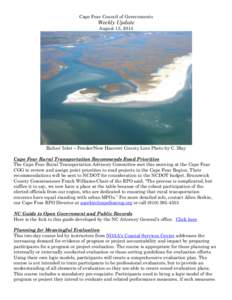 Cape Fear Council of Governments  Weekly Update August 13, 2014  Riches’ Inlet – Pender/New Hanover County Line Photo by C. May