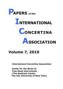PICA Vol.7 Page  PAPERS INTERNATIONAL CONCERTINA ASSOCIATION
