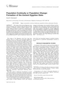 AMERICAN JOURNAL OF PHYSICAL ANTHROPOLOGY 132:501–[removed]Population Continuity or Population Change: