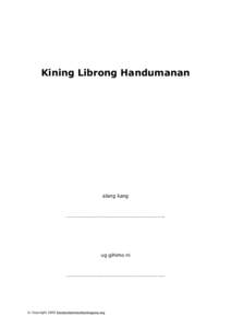 Kining Librong Handumanan  alang kang ..
