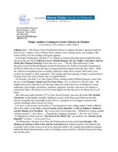 Jimmy Carter Library & Museum News Release