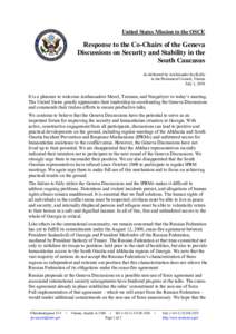 International relations / Organization for Security and Co-operation in Europe / South Ossetia / Abkhazia / United States Mission to the Organization for Security and Cooperation in Europe / International recognition of Abkhazia and South Ossetia / International reaction to the 2008 South Ossetia war / Geography of Europe / South Ossetia war / Europe