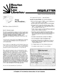 Hou1ton Arca Law Librarian1  nEWSLETTER