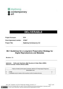 Microsoft Word - DCA_D61_Guidelines Long Term Preservation Strategy_20120131_V1.doc