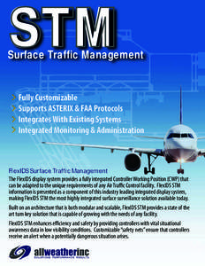 STM  Surface Traffic Management Fully Customizable Supports ASTERIX & FAA Protocols