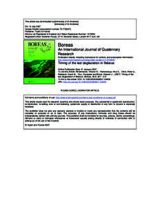 Physical geography / Geology / Pleistocene / Ice ages / Radiometric dating / Current sea level rise / Radiocarbon dating / Last Glacial Maximum / Moraine / Glaciology / Historical geology / Climate history