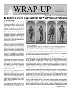 WRAP-UP  For information about your State Legislature, visit our Web site: www.legis.state.wv.us