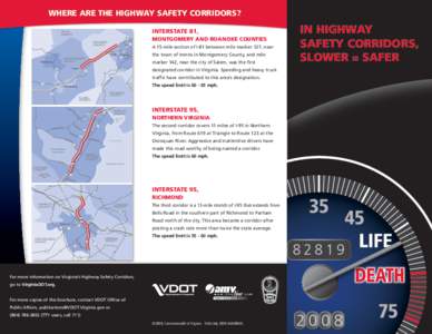 Where are the Highway Safety Corridors? Interstate 81, CRAIG COUNTY